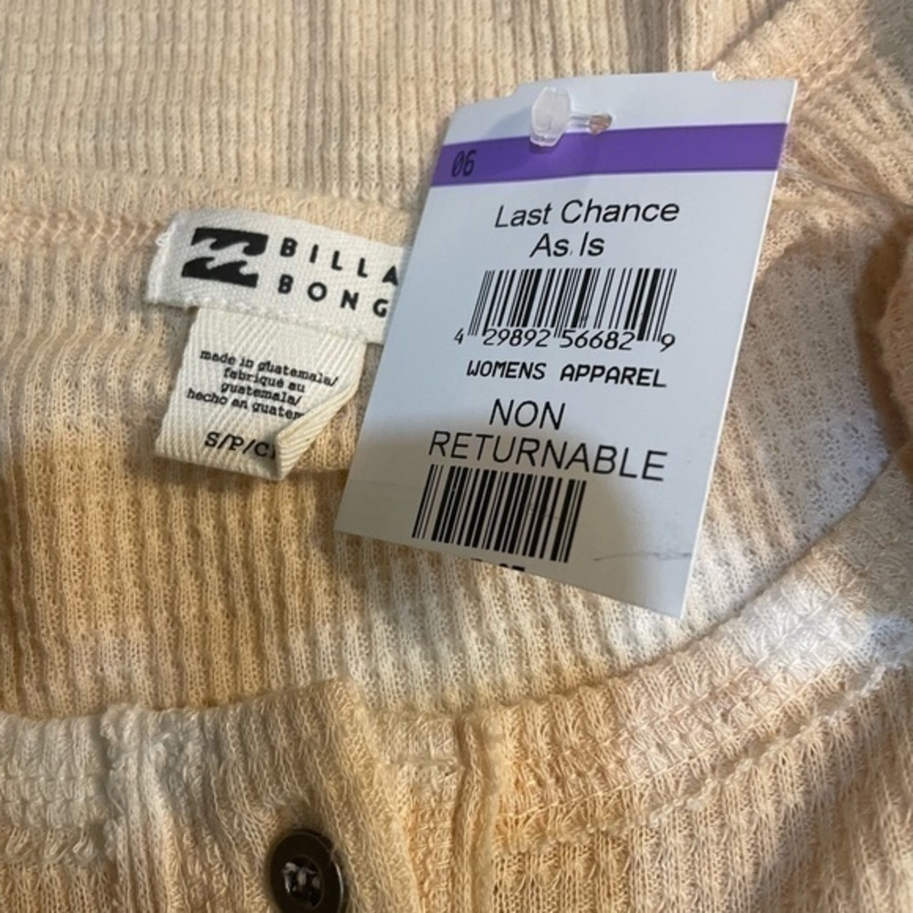 Billabong Henley Long Sleeve T-Shirt Small Tie Dye - Picture 6 of 9
